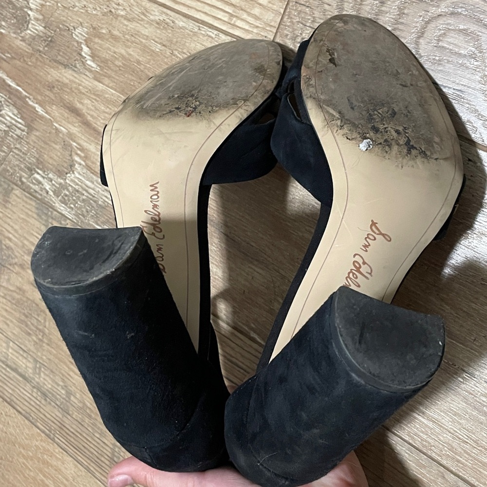 Sam Edelman Black High Heel Sandals with Ankle Strap - Picture 4 of 11